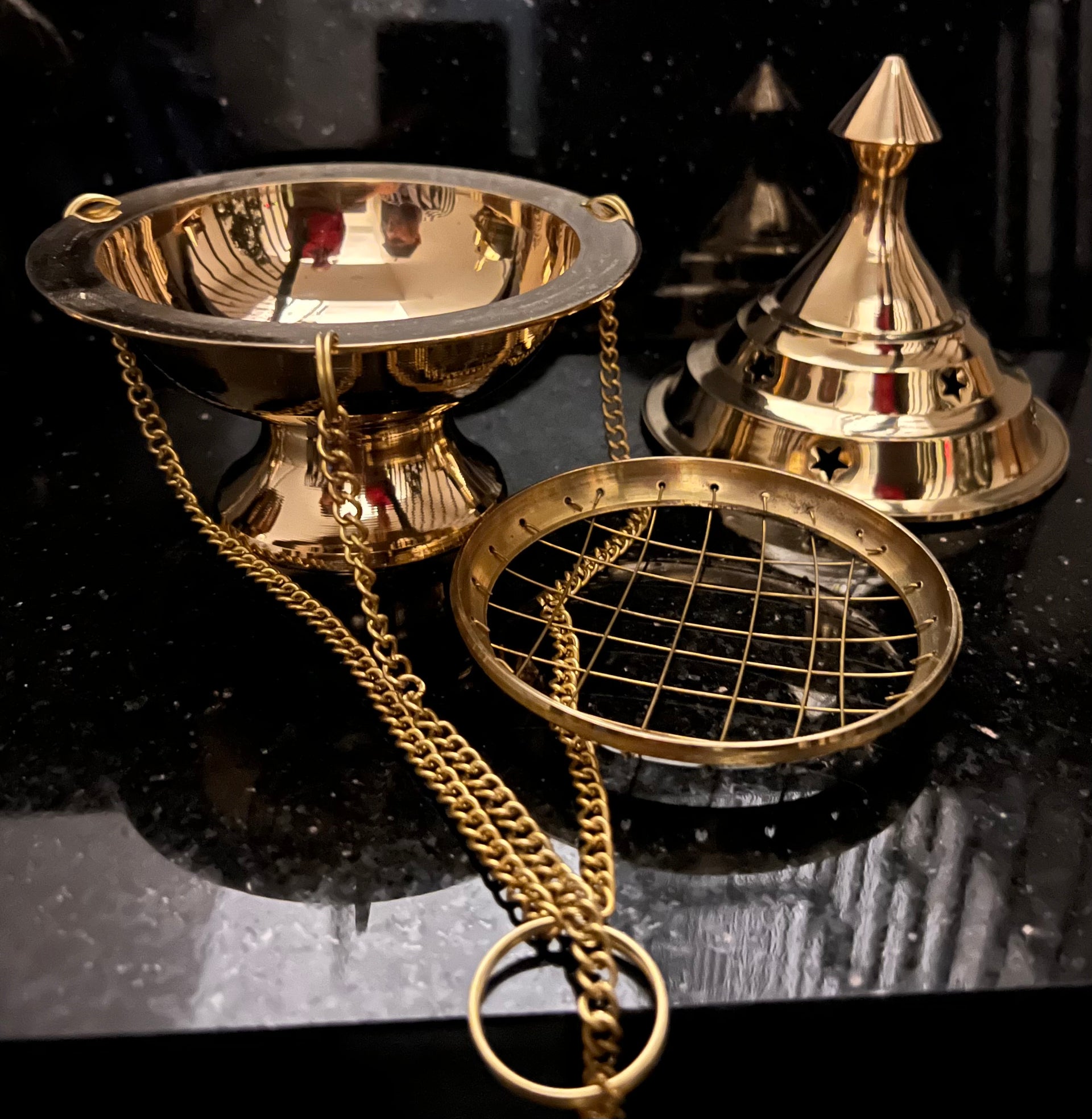 Brass Cone & Incense Holders (Without Chain)