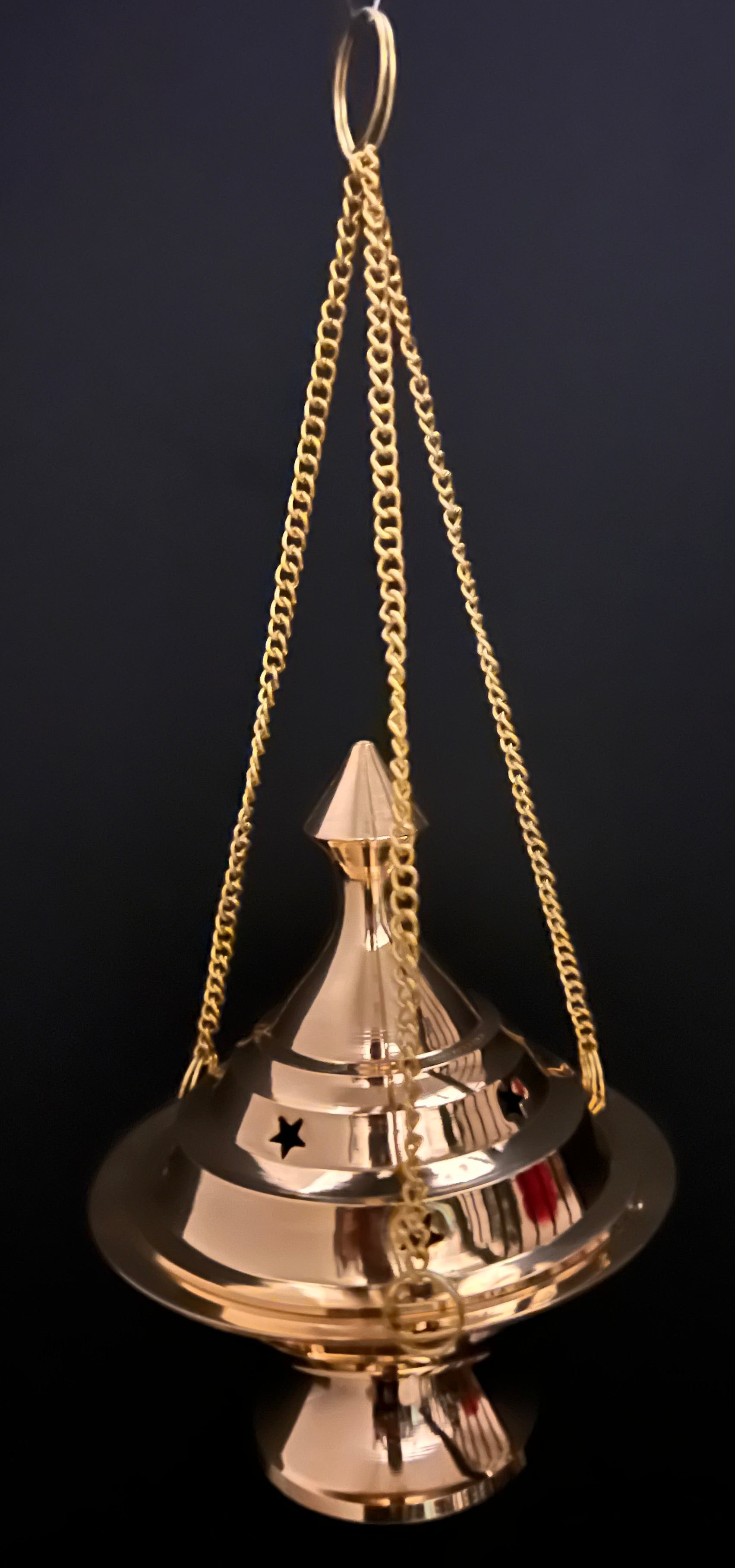 Brass Cone & Incense Holders (With Chain)