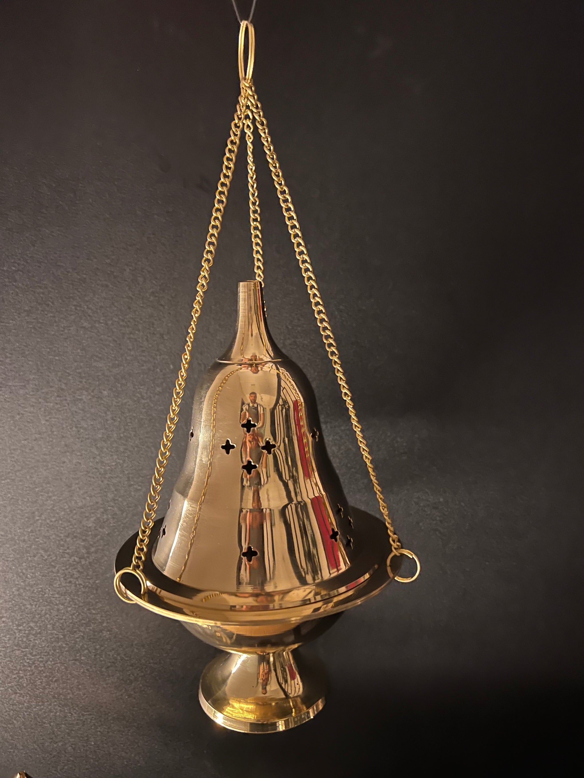 Brass Cone & Incense Holders (With Chain)