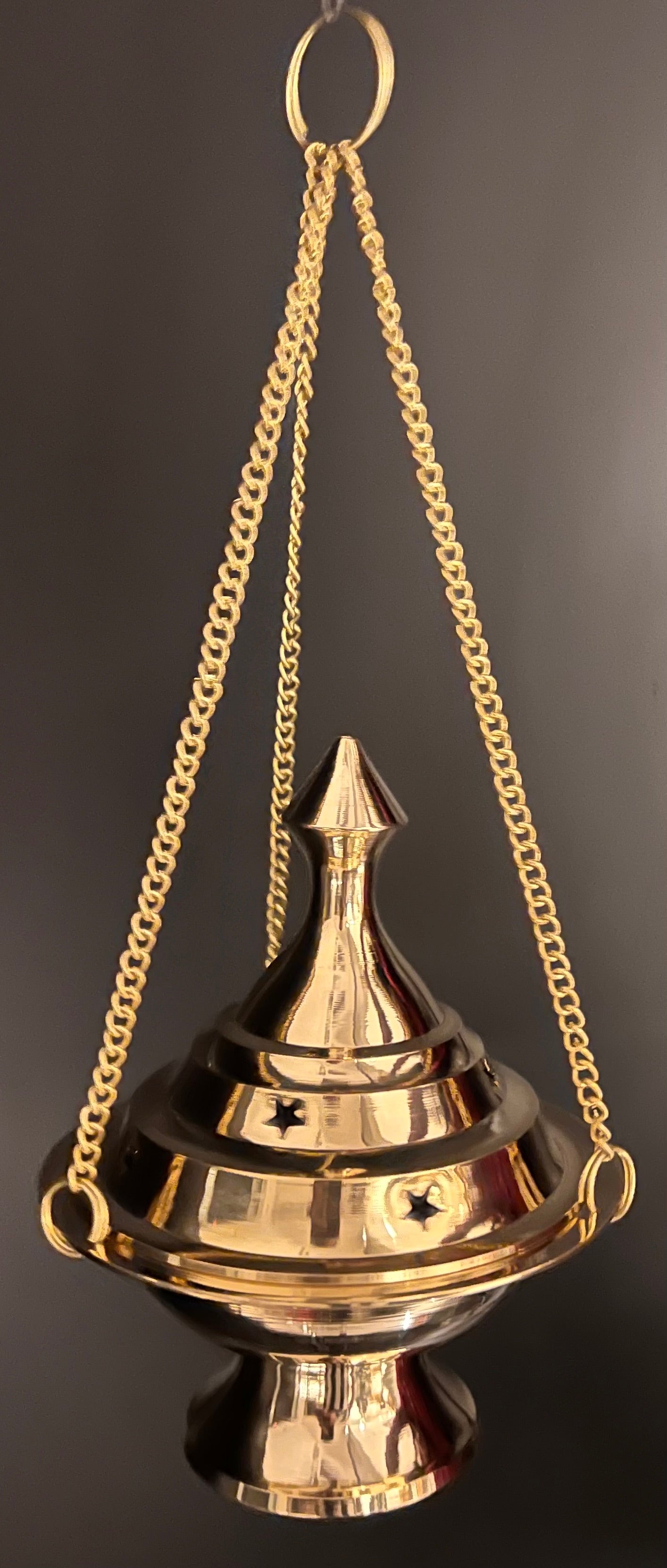 Brass Cone & Incense Holders (With Chain)