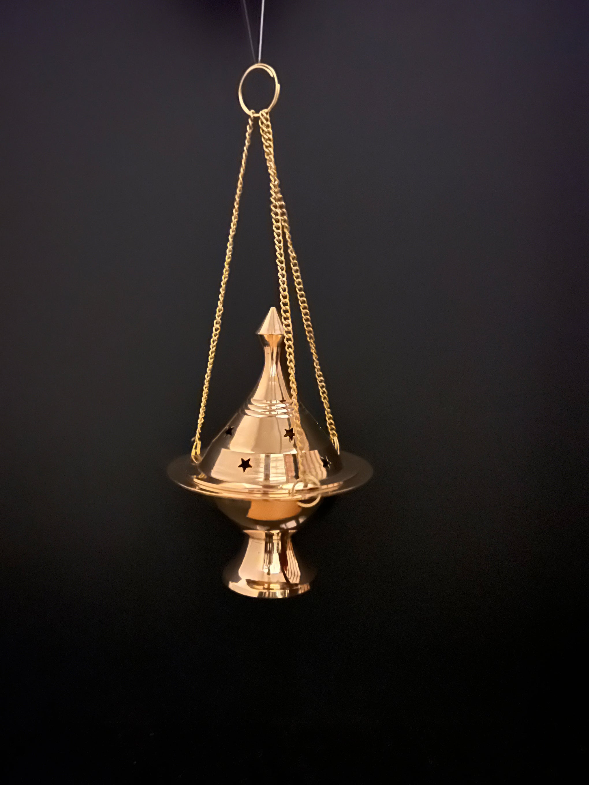 Brass Cone & Incense Holders (With Chain)